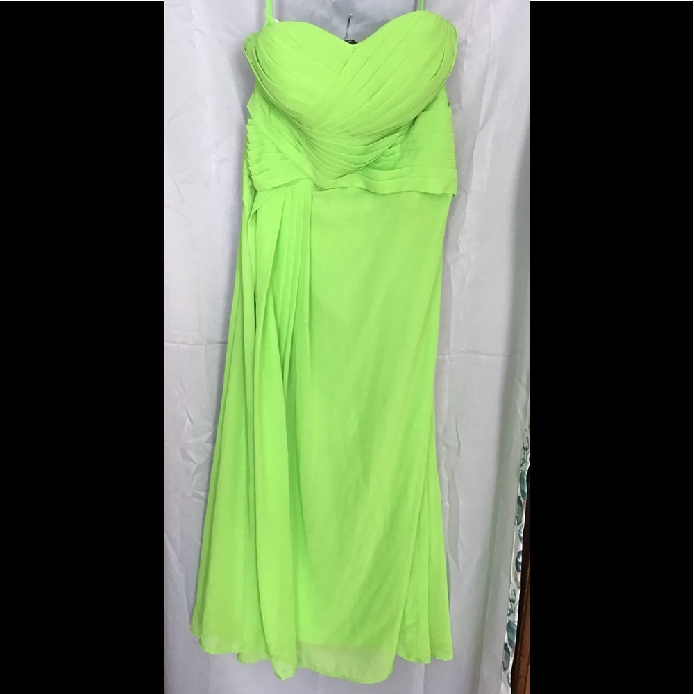 Lime green strapless customizable size gown